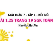 Bài 1.25 SGK Toán 7 tập 1 Kết nối tri thức
